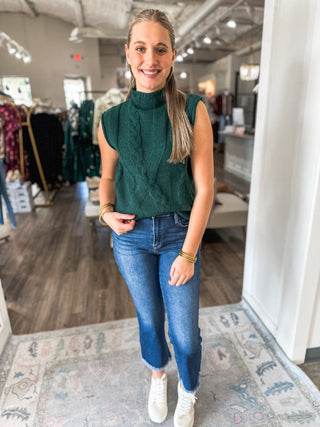 Forest Cozy Cables Knit Sleeveless Sweater - Everyday EDEN Boutique & Gifts