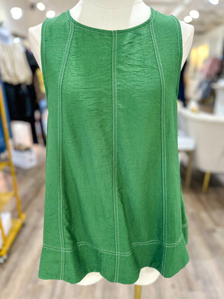 Forest Green Festival Days Sleeveless Top - Everyday EDEN Boutique & Gifts