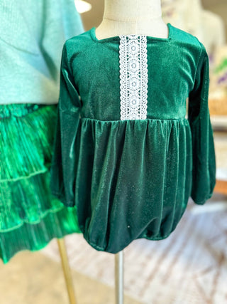 Forest Velvet Girl Lace Bubble - Everyday EDEN Boutique & Gifts