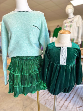 Forest Velvet Girl Lace Bubble - Everyday EDEN Boutique & Gifts