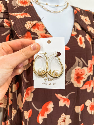 Freshwater Pearl Hoop Earrings - Everyday EDEN Boutique & Gifts