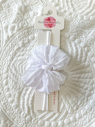 Frilly Frou Mini White Bow Headband - Everyday EDEN Boutique & Gifts