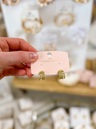 Gaia Pearly Gold Huggie Earrings - Everyday EDEN Boutique & Gifts