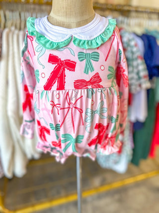 Girls Bow Printed Bubble - Everyday EDEN Boutique & Gifts