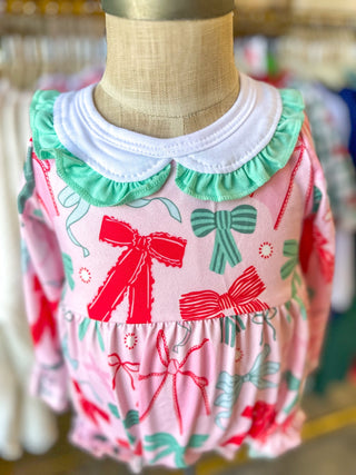 Girls Bow Printed Bubble - Everyday EDEN Boutique & Gifts