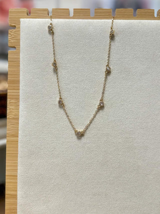 Gold Chain W/ Clear Circle Accents 16” - 18” Necklace - Everyday EDEN Boutique & Gifts