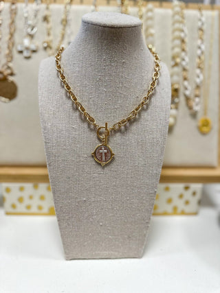 Gold Chain W/ Silver & Gold Cross Coin 16” Necklace - Everyday EDEN Boutique & Gifts