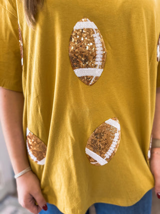 Gold Dazzling Football Top - Everyday EDEN Boutique & Gifts