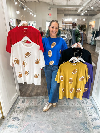 Gold Dazzling Football Top - Everyday EDEN Boutique & Gifts