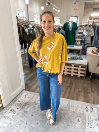 Gold Dazzling Football Top - Everyday EDEN Boutique & Gifts