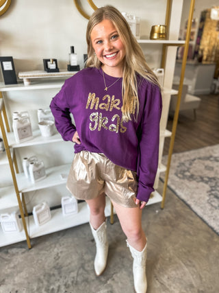 Gold High Waisted Shimmer Throughout the Night Shorts - Everyday EDEN Boutique & Gifts