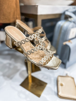 Gold Metallic Scalloped Cutout Heels - Everyday EDEN Boutique & Gifts