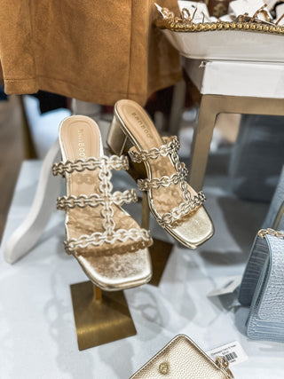 Gold Metallic Scalloped Cutout Heels - Everyday EDEN Boutique & Gifts