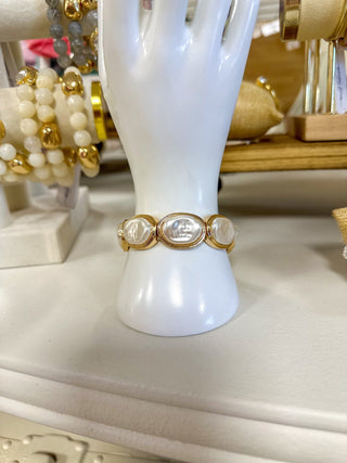 Gold Pearl Pop Statement Stretch Bracelet - Everyday EDEN Boutique & Gifts