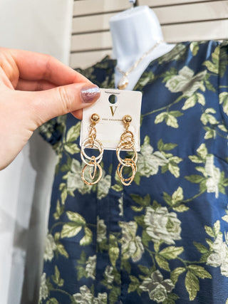 Gold Textured Layered Circle 1.5" Earring - Everyday EDEN Boutique & Gifts