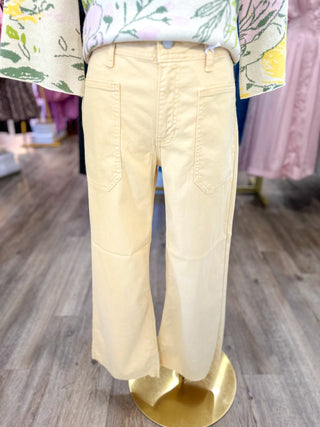 Golden Butter Stretch Twill Wide Leg Jeans - Everyday EDEN Boutique & Gifts