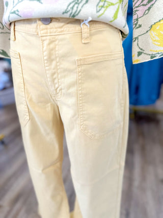 Golden Butter Stretch Twill Wide Leg Jeans - Everyday EDEN Boutique & Gifts
