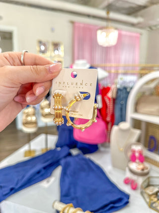 Golden Crown Pearl Hoop Earrings - Everyday EDEN Boutique & Gifts