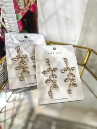 Golden Girl Crystal Flutter & Vine Earrings - Everyday EDEN Boutique & Gifts