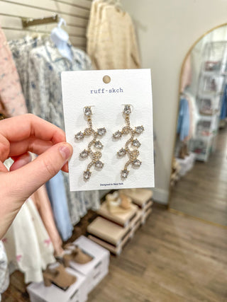 Golden Girl Crystal Flutter & Vine Earrings - Everyday EDEN Boutique & Gifts