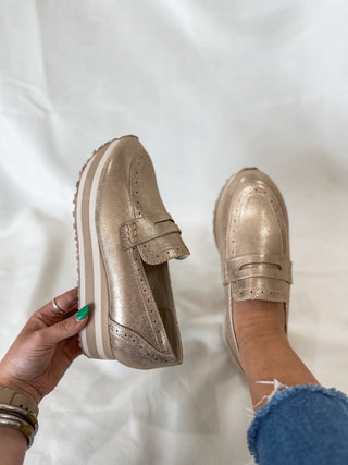 Golden Luxe Lift Platform Loafers - Pierre Dumas - Everyday EDEN Boutique & Gifts