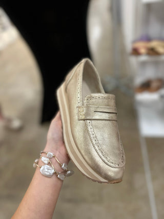 Golden Luxe Lift Platform Loafers - Pierre Dumas - Everyday EDEN Boutique & Gifts
