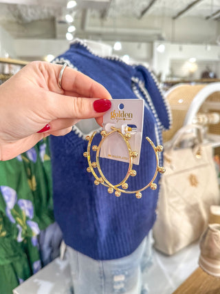 Grace 18K Gold Plated Bubble Accents large Hoop Earrings - Everyday EDEN Boutique & Gifts