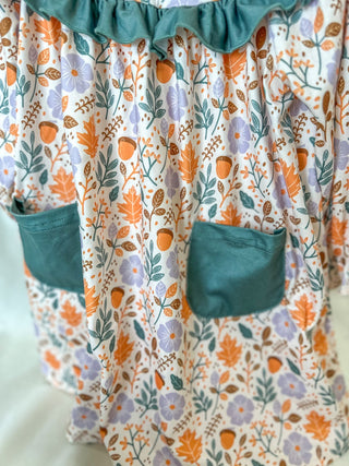 Green Floral Fall Print Pocket Dress - Everyday EDEN Boutique & Gifts