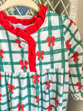 Green & Red Bow Plaid Ruffle Gown - Everyday EDEN Boutique & Gifts