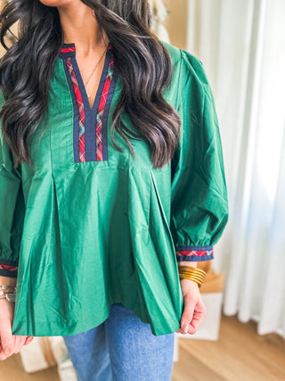 Green Winterberry Plaid Top - Everyday EDEN Boutique & Gifts