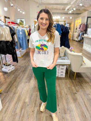 Here for the King Cake Heather T-Shirt - Everyday EDEN Boutique & Gifts