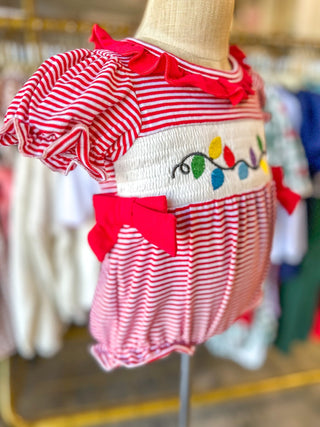 Holiday Baby Girl Bubble W/ Christmas Lights - Everyday EDEN Boutique & Gifts