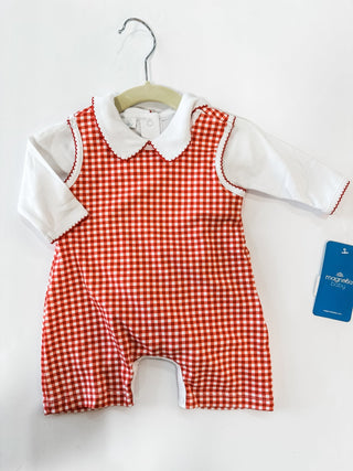 Holiday Minichecks Jon Jon with Long Sleeve Bodysuit - Everyday EDEN Boutique & Gifts