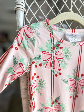 Holly Bows & Stripes Onesie - Everyday EDEN Boutique & Gifts