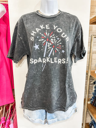 Charcoal Shake Your Sparklers Mineral Wash Top