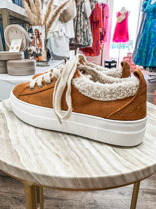 Tan Teddy Lined Sneakers