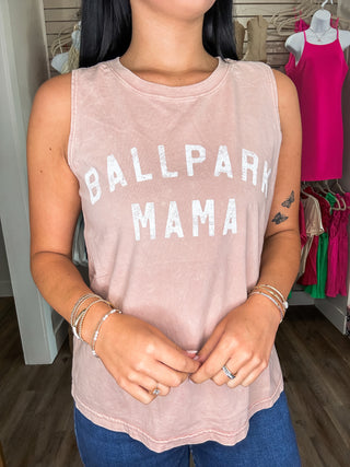 Soft Pink Ballpark Mama Mineral Wash Tank