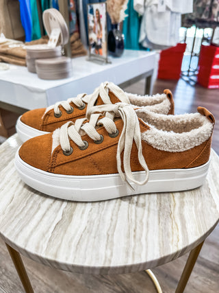 Tan Teddy Lined Sneakers