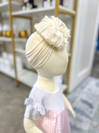Ivory Frilly Frou Bow Headband - Everyday EDEN Boutique & Gifts