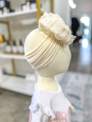 Ivory Frilly Frou Bow Headband - Everyday EDEN Boutique & Gifts