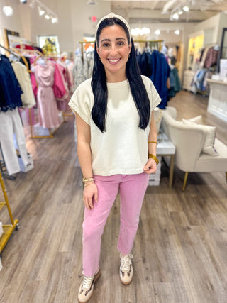 Ivory Stitch Detailed Oversize Sweater Vest - Everyday EDEN Boutique & Gifts