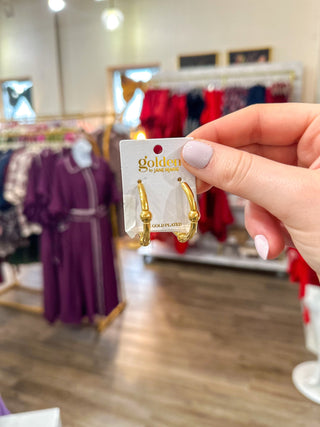 Jamie Gold Beaded Hoop Earrings - Jane Marie - Everyday EDEN Boutique & Gifts