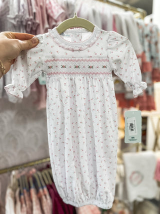 Juliette's Classics Pink Smocked Gathered Gown - Everyday EDEN Boutique & Gifts