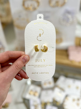 July Sunstone Birthstone Hoop Earrings - Everyday EDEN Boutique & Gifts