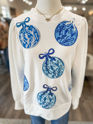 Kelly Blue Ornaments Sweatshirt - Everyday EDEN Boutique & Gifts