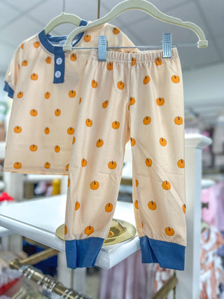 Khaki Pumpkin Print PJ Set - Everyday EDEN Boutique & Gifts