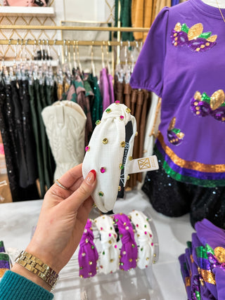 Krista White Mardi Gras Headband - Everyday EDEN Boutique & Gifts