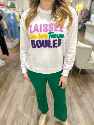 Laissez White Multicolor Sweatshirt - Everyday EDEN Boutique & Gifts