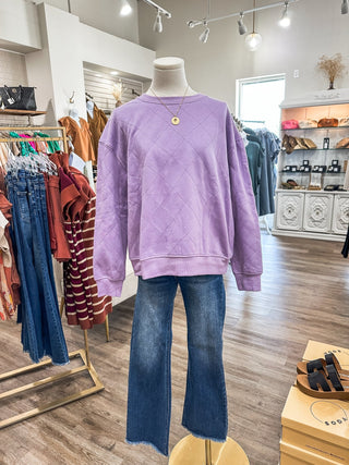 Lavender Fatefully Quilted Top - Everyday EDEN Boutique & Gifts