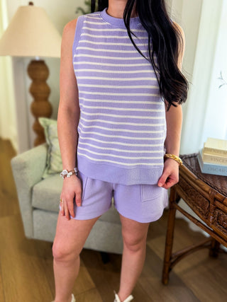 Lavender Slow Mornings Stripe Set - Everyday EDEN Boutique & Gifts